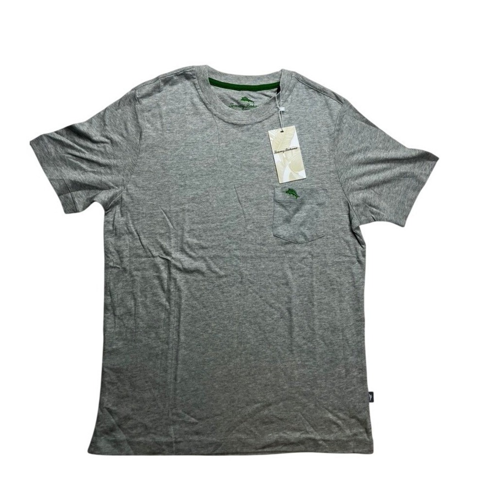 Tommy Bahama Mens Gray‎ T Shirt Short Sleeve Pocket Crew Neck S M CH New